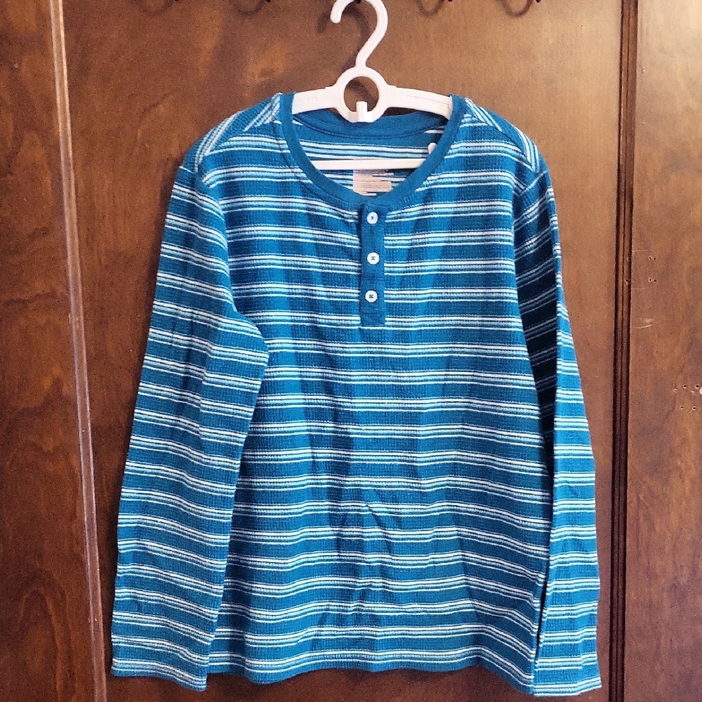 Cat & Jack Blue Striped Long Sleeve Tee